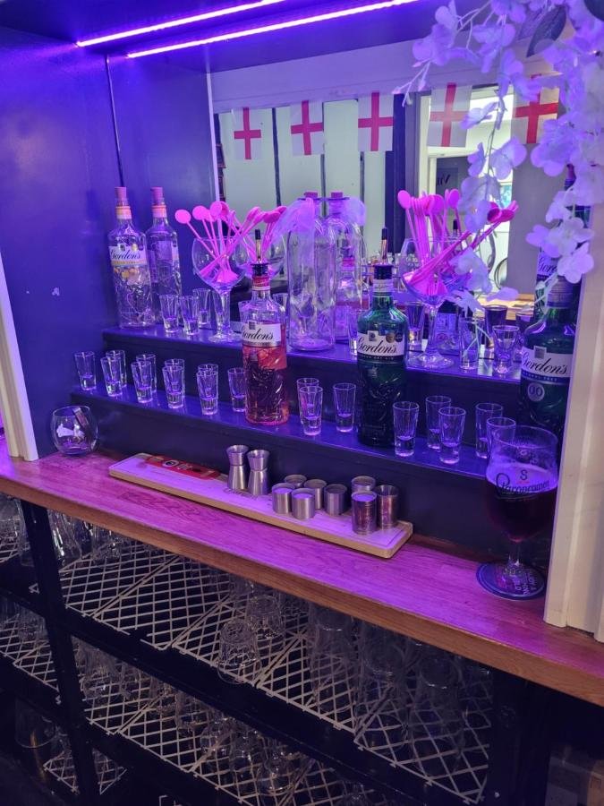 The back bar dressed and ready for a celebration